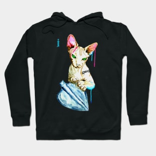 jack of spades cat watercolor Hoodie